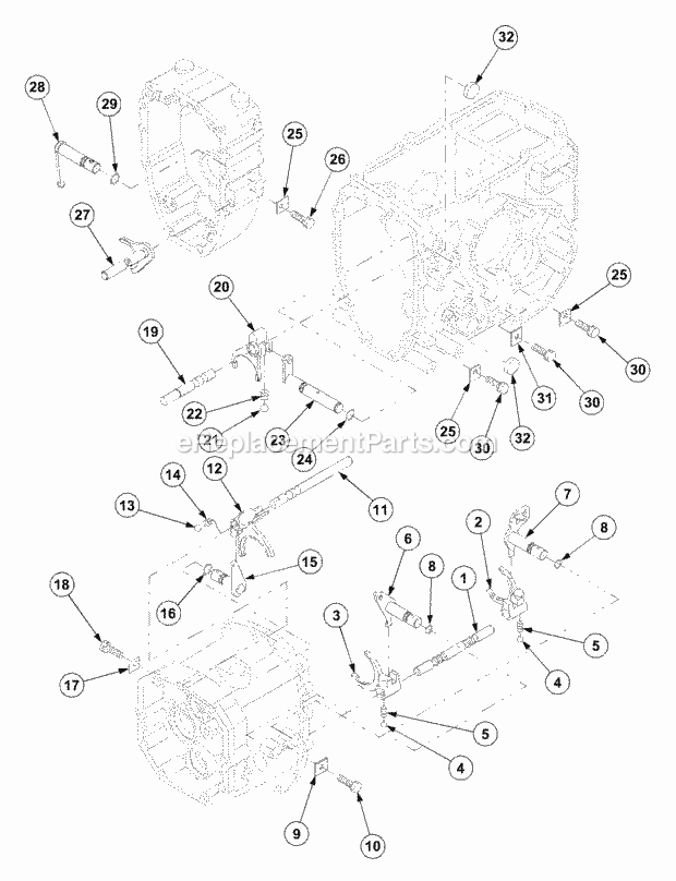 T/M Control (Part 1) Diagram and Parts List for 7532 54AF44G-710, 54AH44G-710, 54AN44G-710 Cub Cadet Lawn Tractor